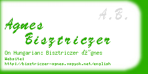 agnes bisztriczer business card